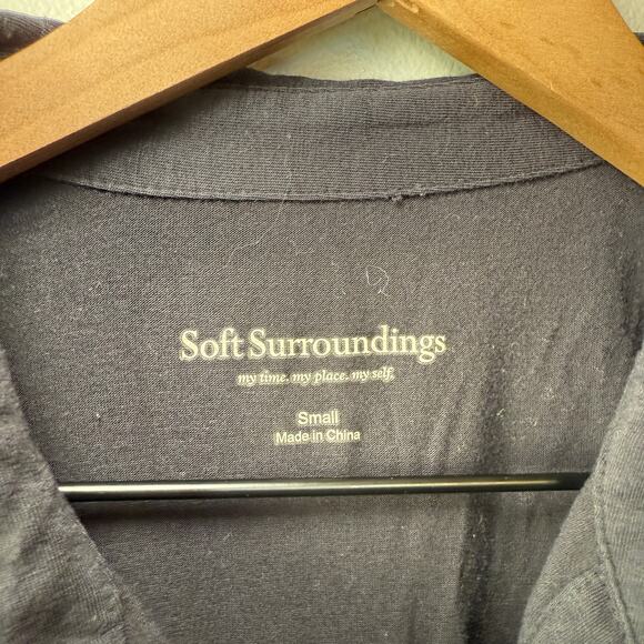 Soft Surroundings Women's Button Front Long Sleeve Blouse Black Size Small - Picture 4 of 6